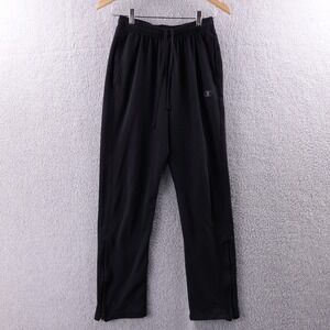 Champion‎ Mens Black Athletic Sweatpants Joggers Size S Zipper Leg Y2K